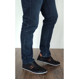 Polbut Scarpe casual da uomo 1801P nero nabuk / cammello marrone 5