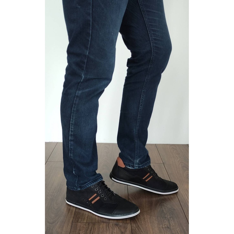 Polbut Scarpe casual da uomo 1801P nero nabuk / cammello marrone 5
