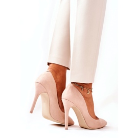WS1 Scarpe con tacco in pelle scamosciata Beige Melany 4