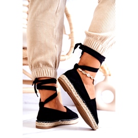 FB1 Espadrillas Ismanne in camoscio nero allacciate 5