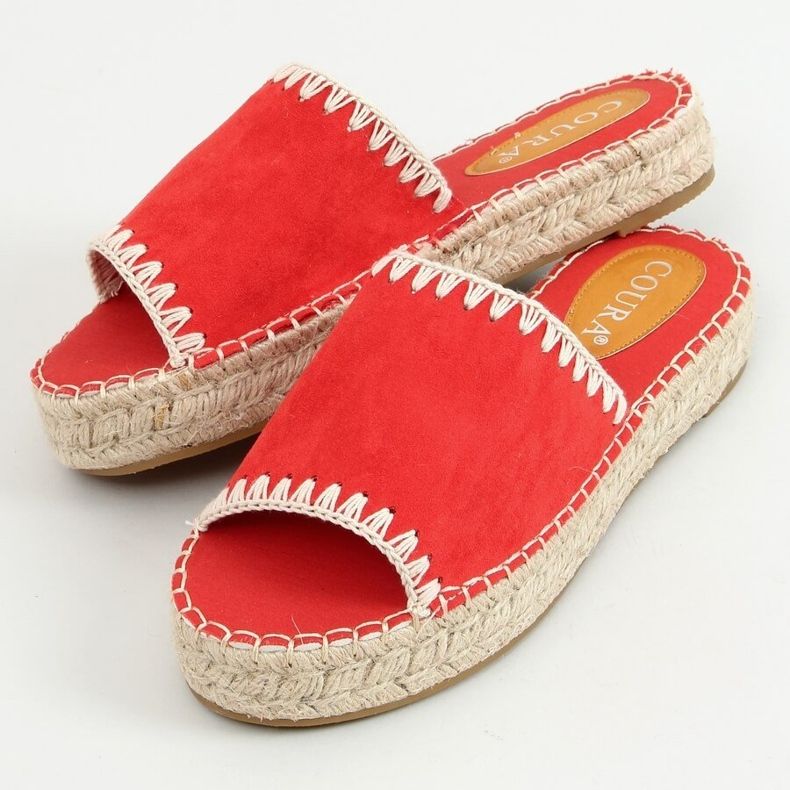 Ciabatte espadrillas da donna Leven Red rosso 1