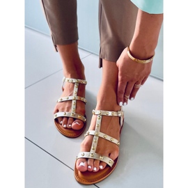 Sandali con borchie Neha Gold d'oro 1