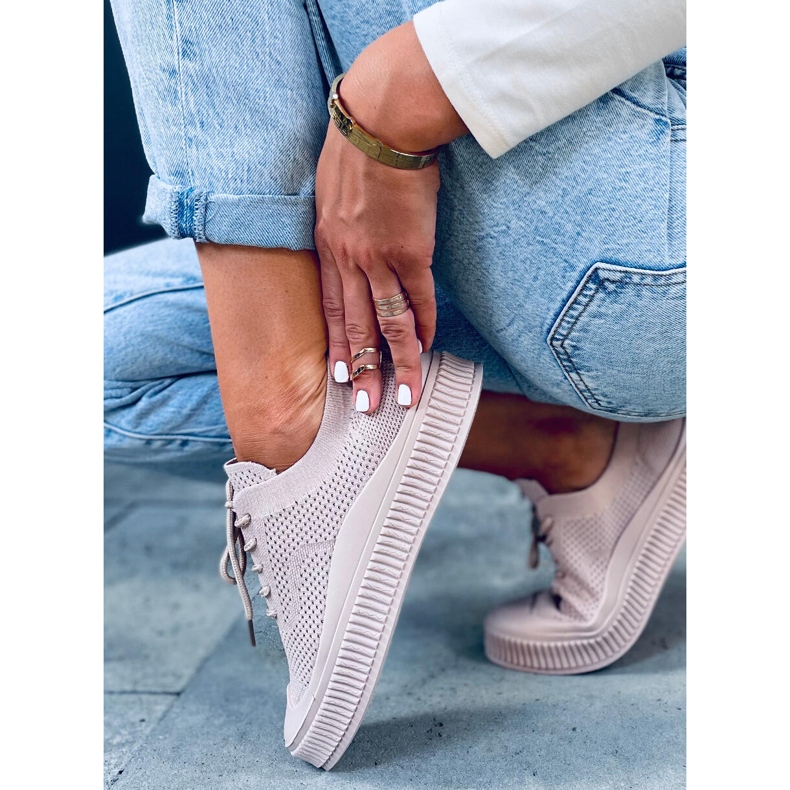 Sneakers a calzino da donna Posten Khaki beige cachi 1