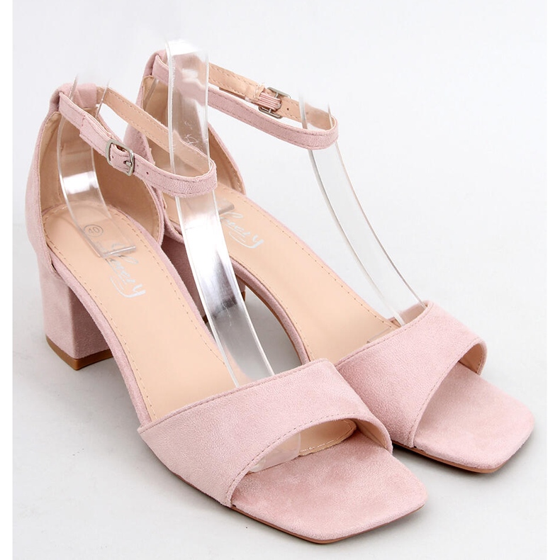 Sandali con tacco da donna, in suede Silence Nude rosa 1