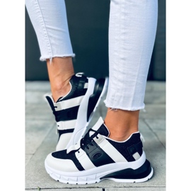 Sneakers da donna Riley nere bianco nero 2
