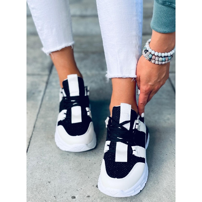 Sneakers da donna Riley nere bianca nero 1