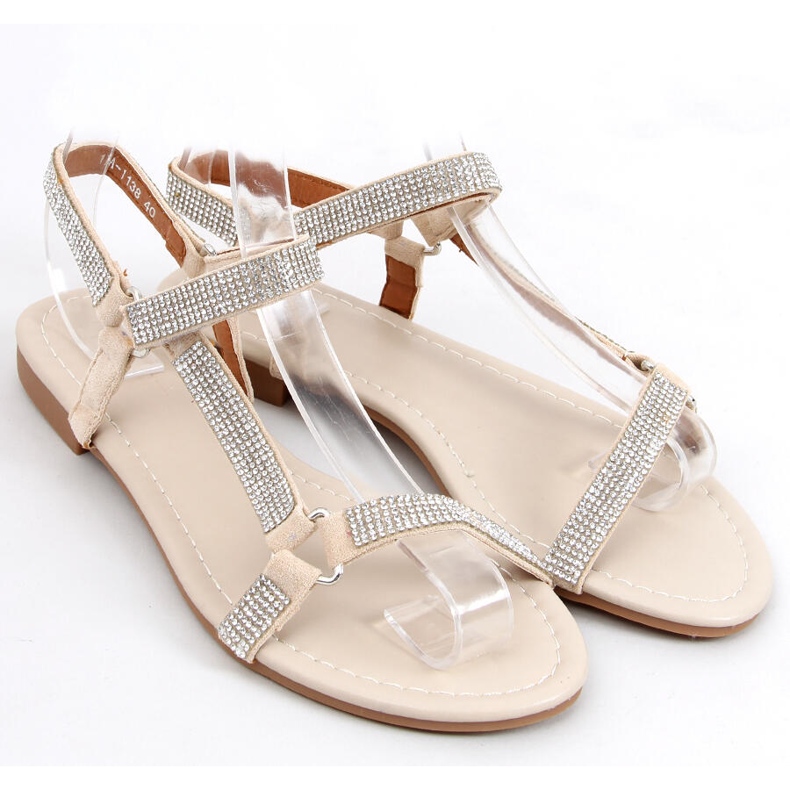 Sandali da donna Azza Beige argento 2
