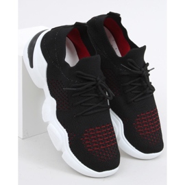 Calze nere Harris nero rosso 1