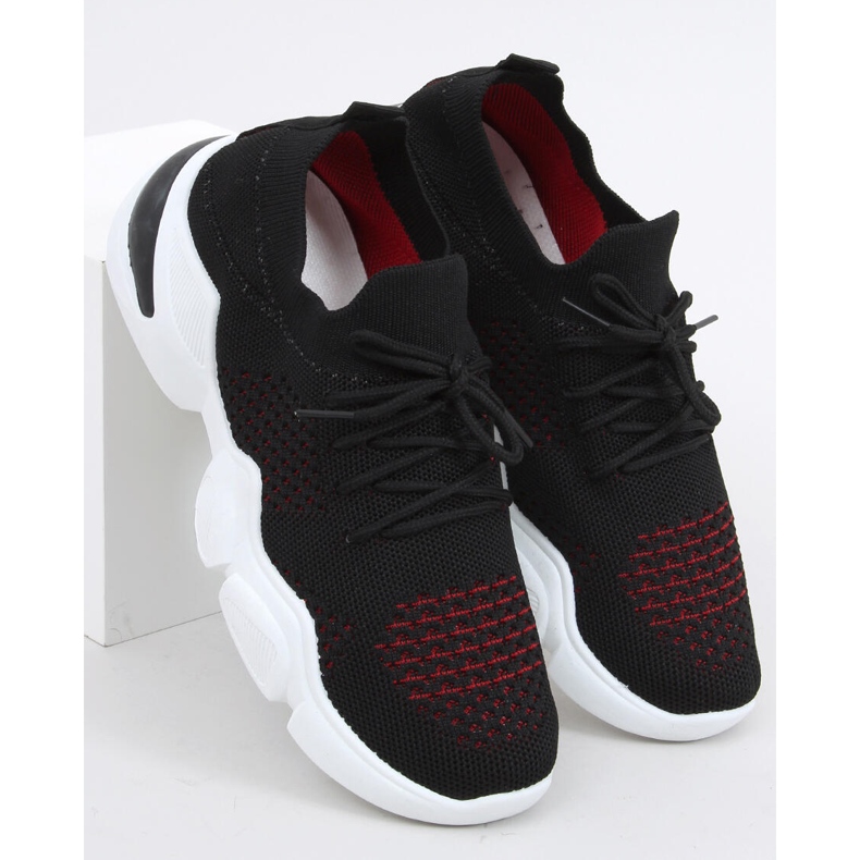 Calze nere Harris nero rosso 1