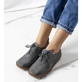 Scarpe da donna in pelle grigia di Morten grigio 1