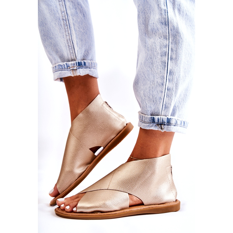 S.Barski Sandali in pelle da donna Gold Catalise d'oro 4