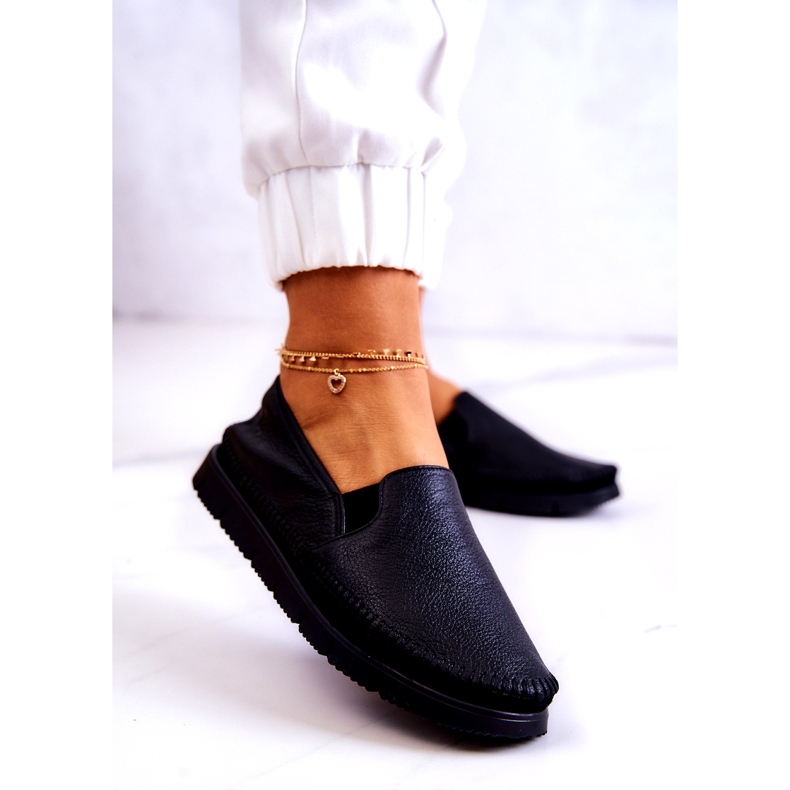 Scarpe senza lacci da donna in pelle Maciejka 03512-01 nere nero 2