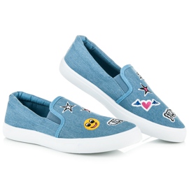 Balada Slipon in denim con toppe blu 1