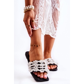 Ciabatte Classiche Da Donna Con Perle Nero Calipso 1