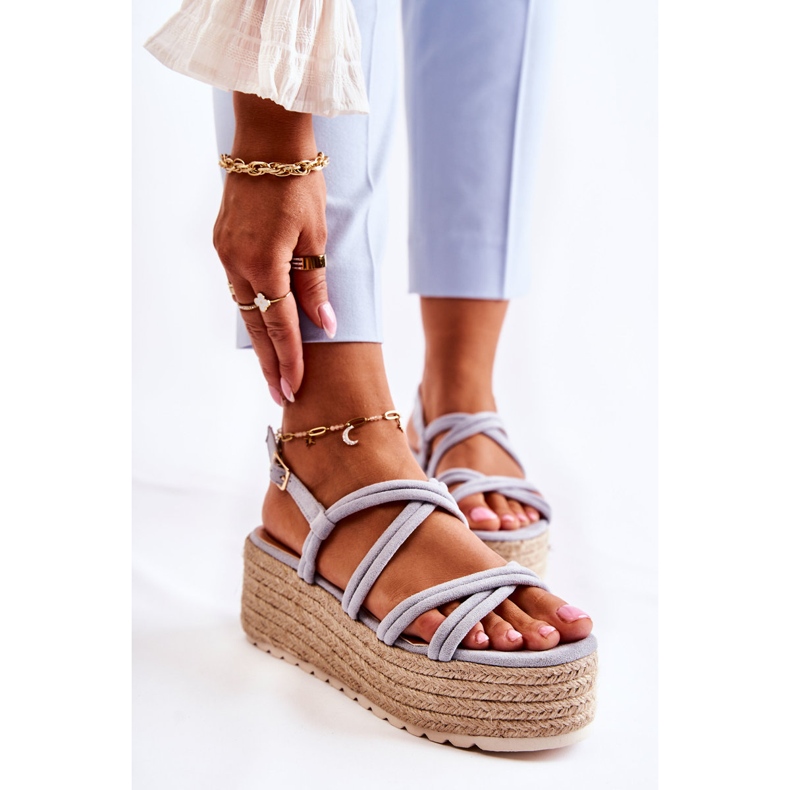 PS1 Sandali Sulla Piattaforma Intrecciata Blu Crazy In Love marrone 1