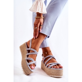 PS1 Sandali Sulla Piattaforma Intrecciata Blu Crazy In Love marrone 2