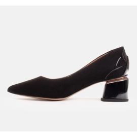 Marco Shoes Décolleté in camoscio nero con motivo floreale 1