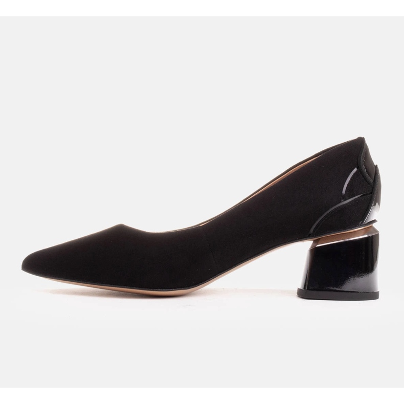 Marco Shoes Décolleté in camoscio nero con motivo floreale 1