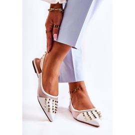 Ballerine da donna con borchie bianche Kinley bianco 2