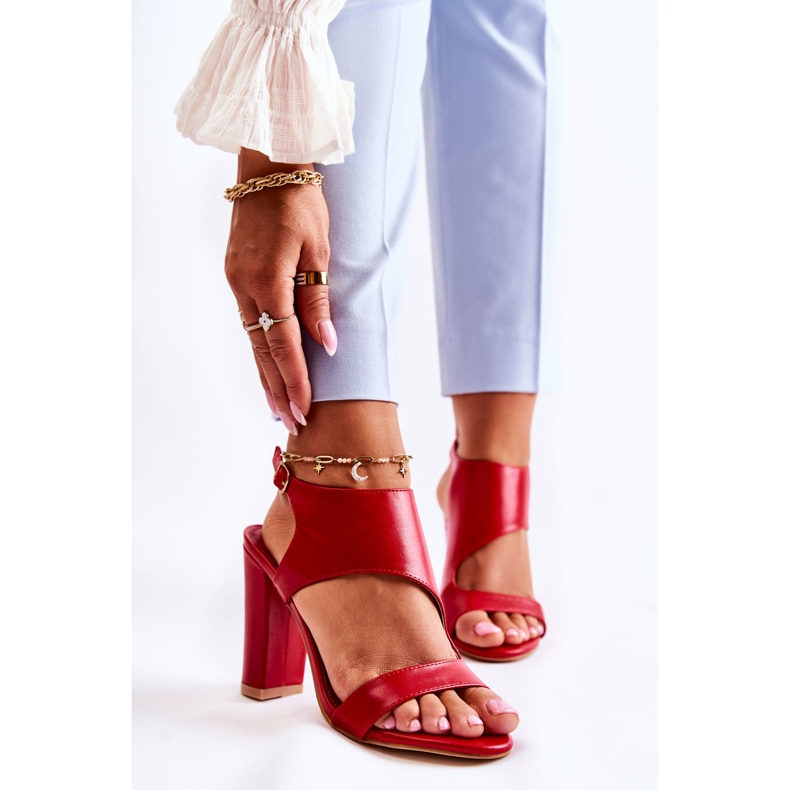 Sandali rossi con scollo rotondo Maronni rosso 1