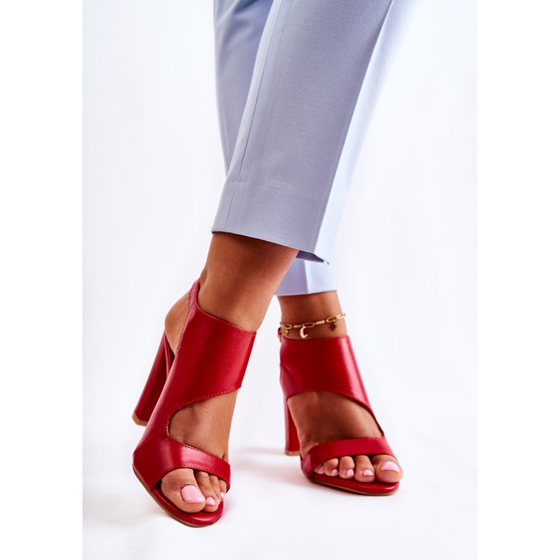 Sandali rossi con scollo rotondo Maronni rosso 2