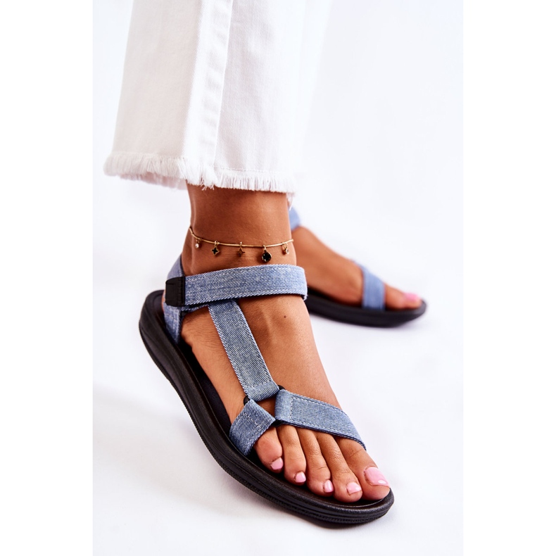 Sandali Classici Da Donna Con chiusura strappo Kalla Azzurro blu 1