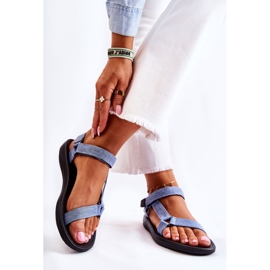 Sandali Classici Da Donna Con chiusura strappo Kalla Azzurro blu 2