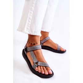 PM1 Sandali Classici Da Donna Con Velcro Grigio Kalla 1