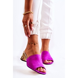 PA2 Ciabatte Da Donna In Pelle Scamosciata Su Tacco Alto Fucsia Perry rosa 1