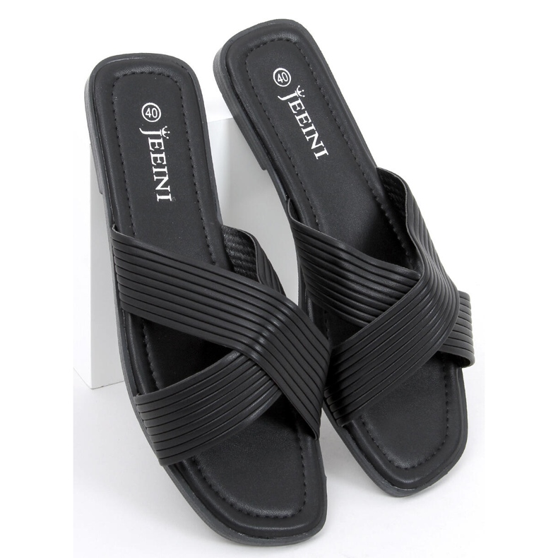 Ciabatte da donna Fuzzy Black nero 2