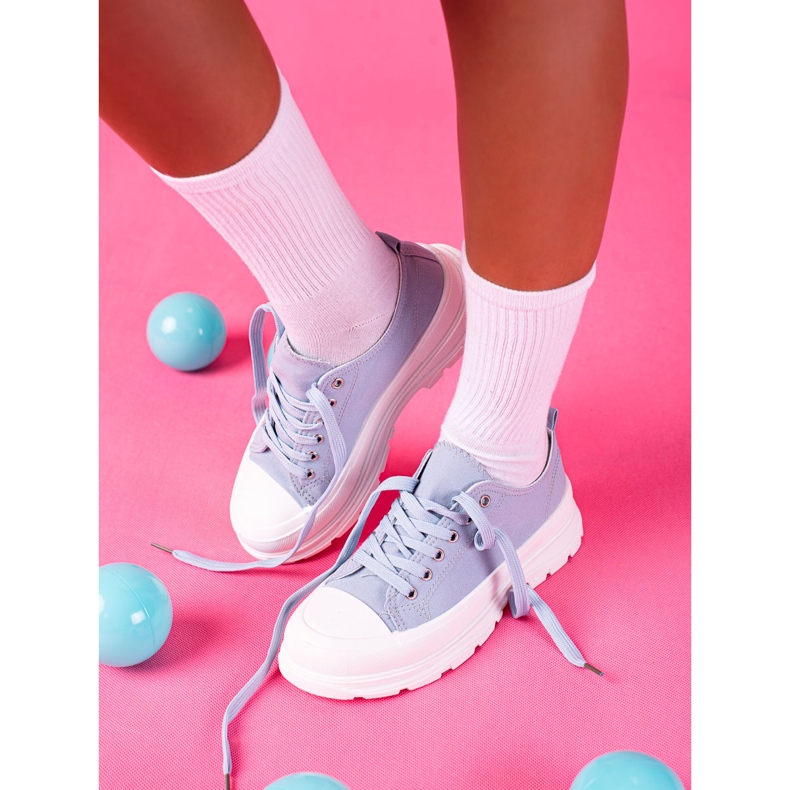 SHELOVET Sneakers Blu Sulla Piattaforma 1