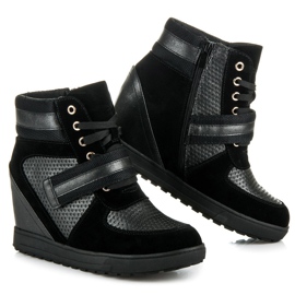 J. Star Scarpe con zeppa stringate nero 2
