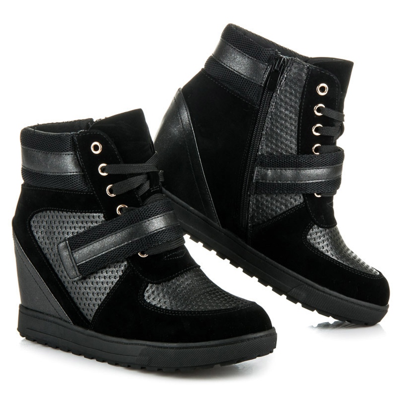 J. Star Scarpe con zeppa stringate nero 2