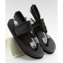 Sandali neri in cotone DD81P nero 2