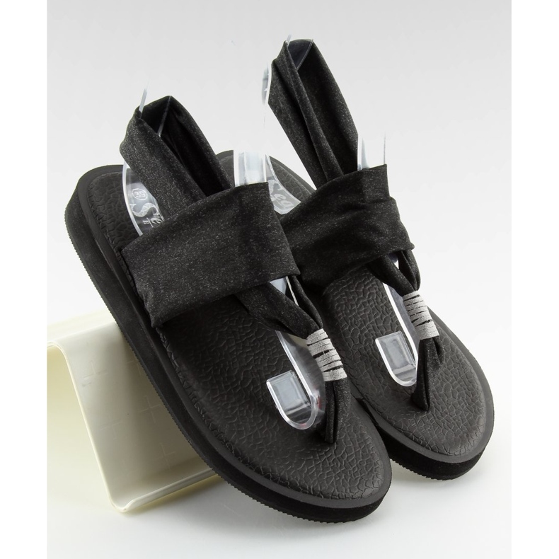 Sandali neri in cotone DD81P nero 2