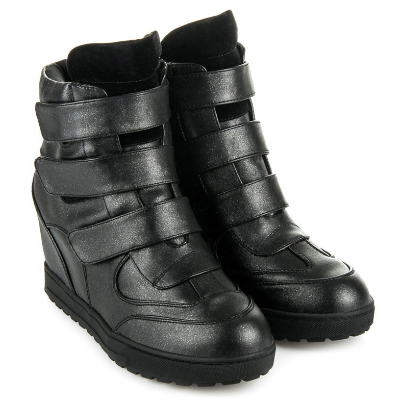 J. Star Sneakers con zeppa alta nero 1