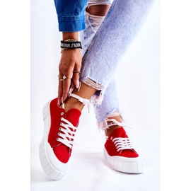 Sneakers da donna sulla piattaforma rossa rosso 2