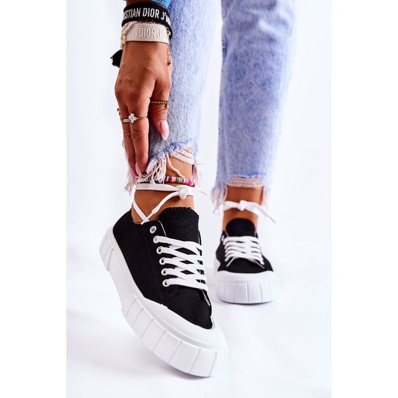 Sneakers da donna sulla piattaforma nera nero 1