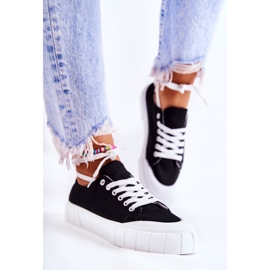 Sneakers da donna sulla piattaforma nera nero 2