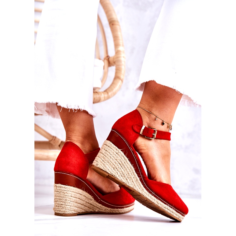 PS1 Espadrillas Da Donna Su Zeppe Tamarill Rosse rosso 4