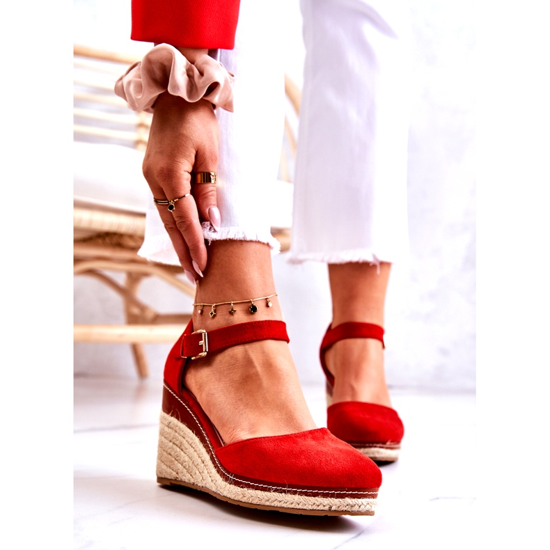 PS1 Espadrillas Da Donna Su Zeppe Tamarill Rosse rosso 2