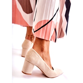 PS1 Décolleté In Pelle Scamosciata Classiche Su Una Barra Lency Beige 3