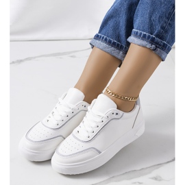 Sneakers bianche da donna Dounya bianco argento 1