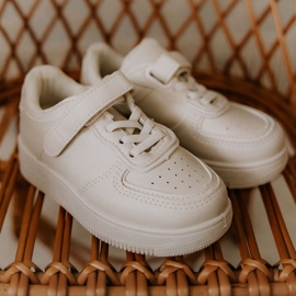 FR1 Scarpe sportive per bambini con velcro Beige Elike 1