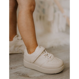 FR1 Scarpe sportive per bambini con velcro Beige Elike 2