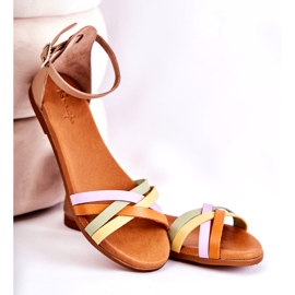 Sandali da donna alla moda Maciejka L4953-04 Multicolor beige marrone multicolore 4
