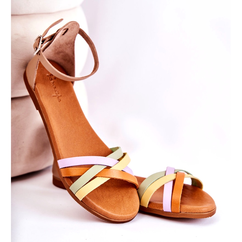 Sandali da donna alla moda Maciejka L4953-04 Multicolor beige marrone multicolore 4