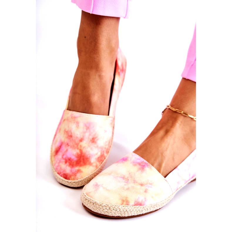 Espadrillas da donna Slip-On rosa-gialle multicolore 4