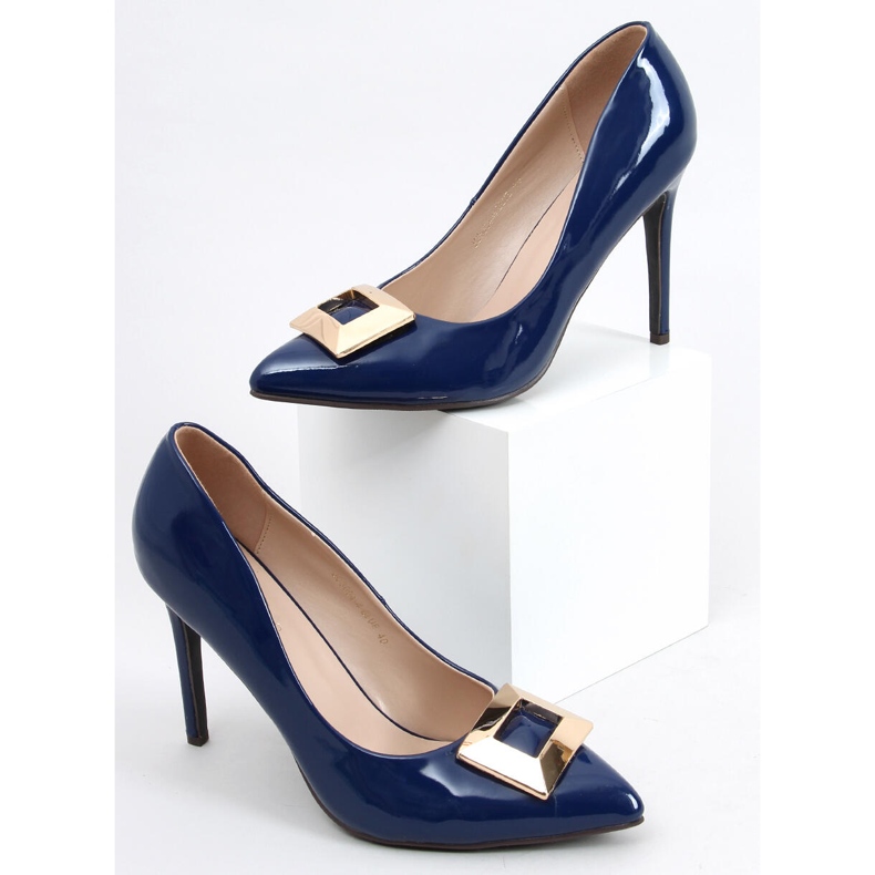 Tacchi alti laccati Margaret Blue blu navy 1