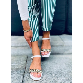 Sandali con tacco basso di Daphne White bianco 1